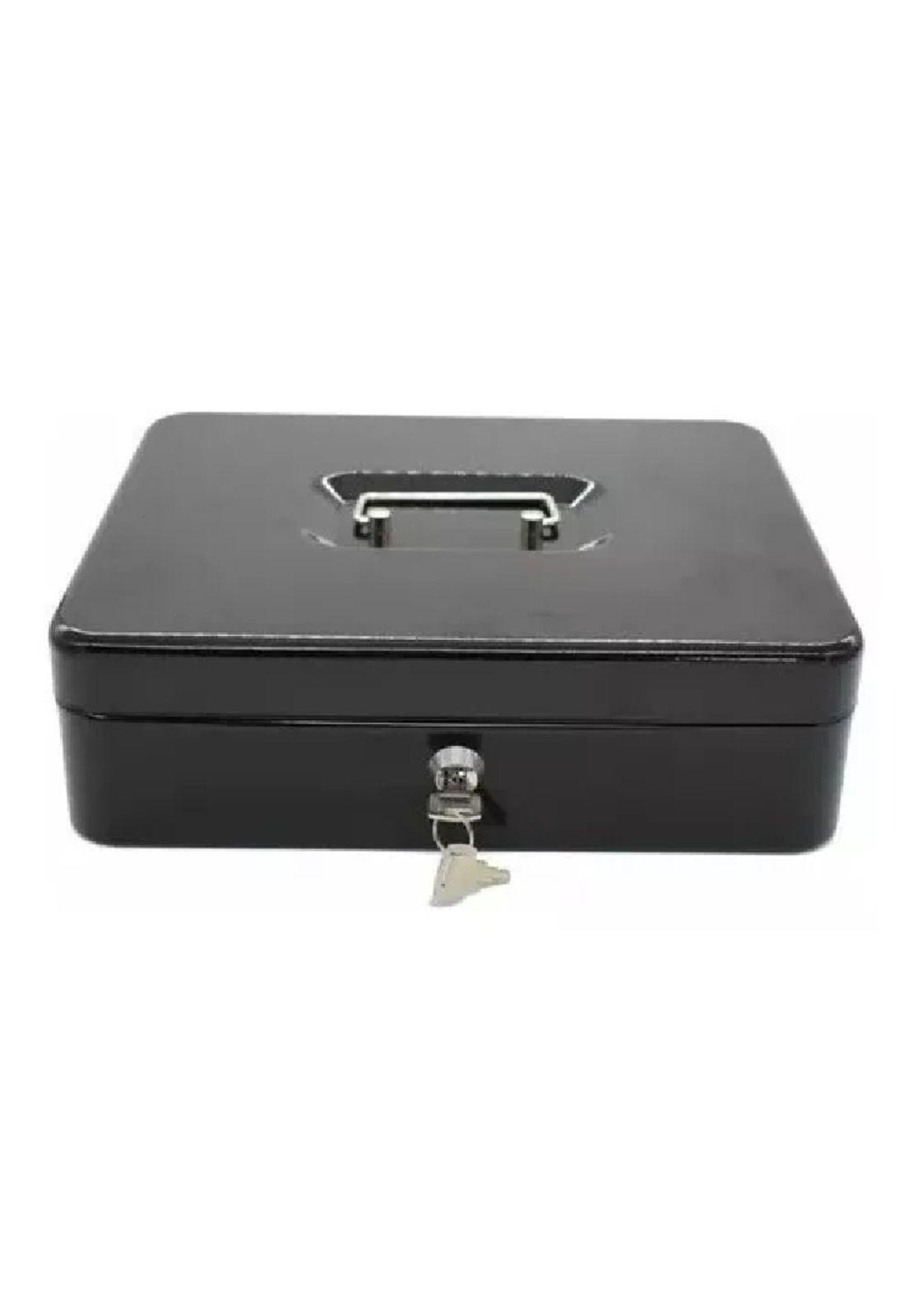 Caja organizadora de dinero negra con llave de seguridad ...-4