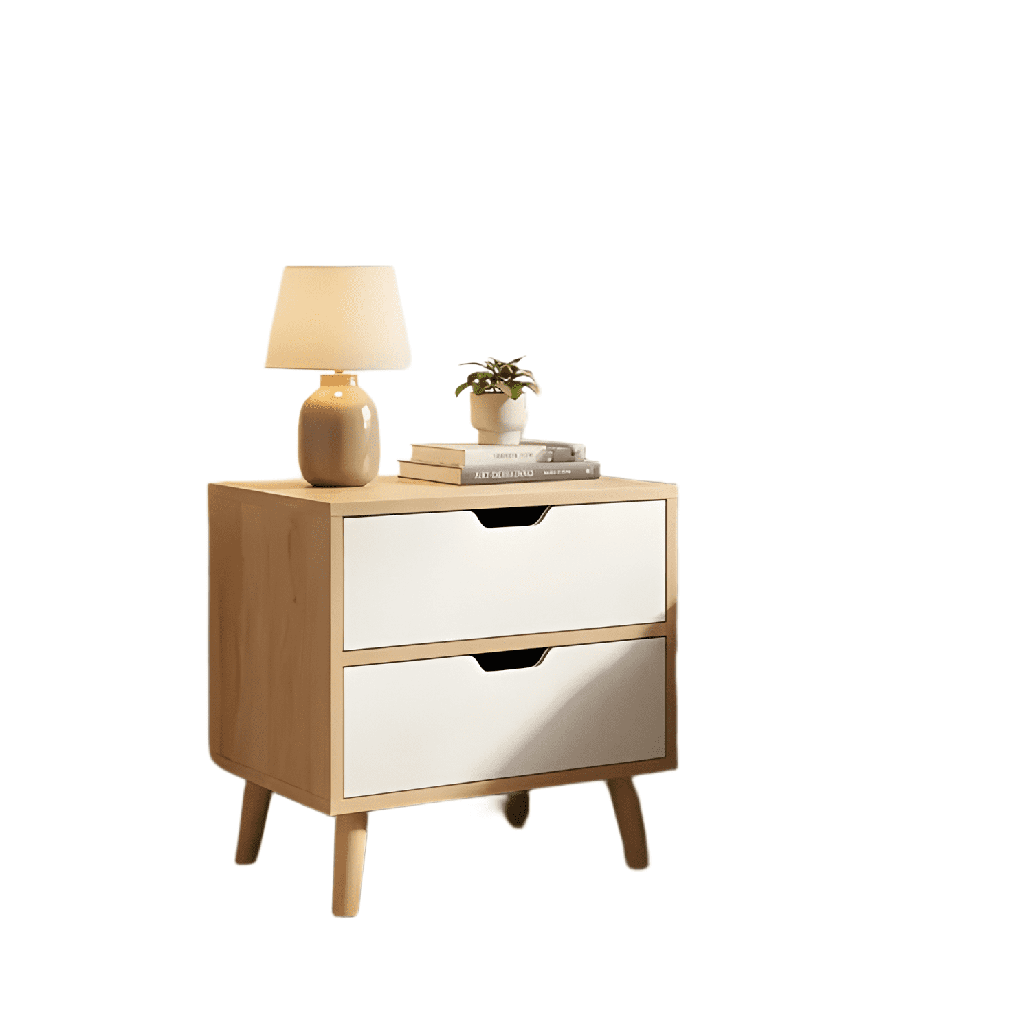 Velador 2 niveles cajones Homer Design 50x40x45 madera #2-0