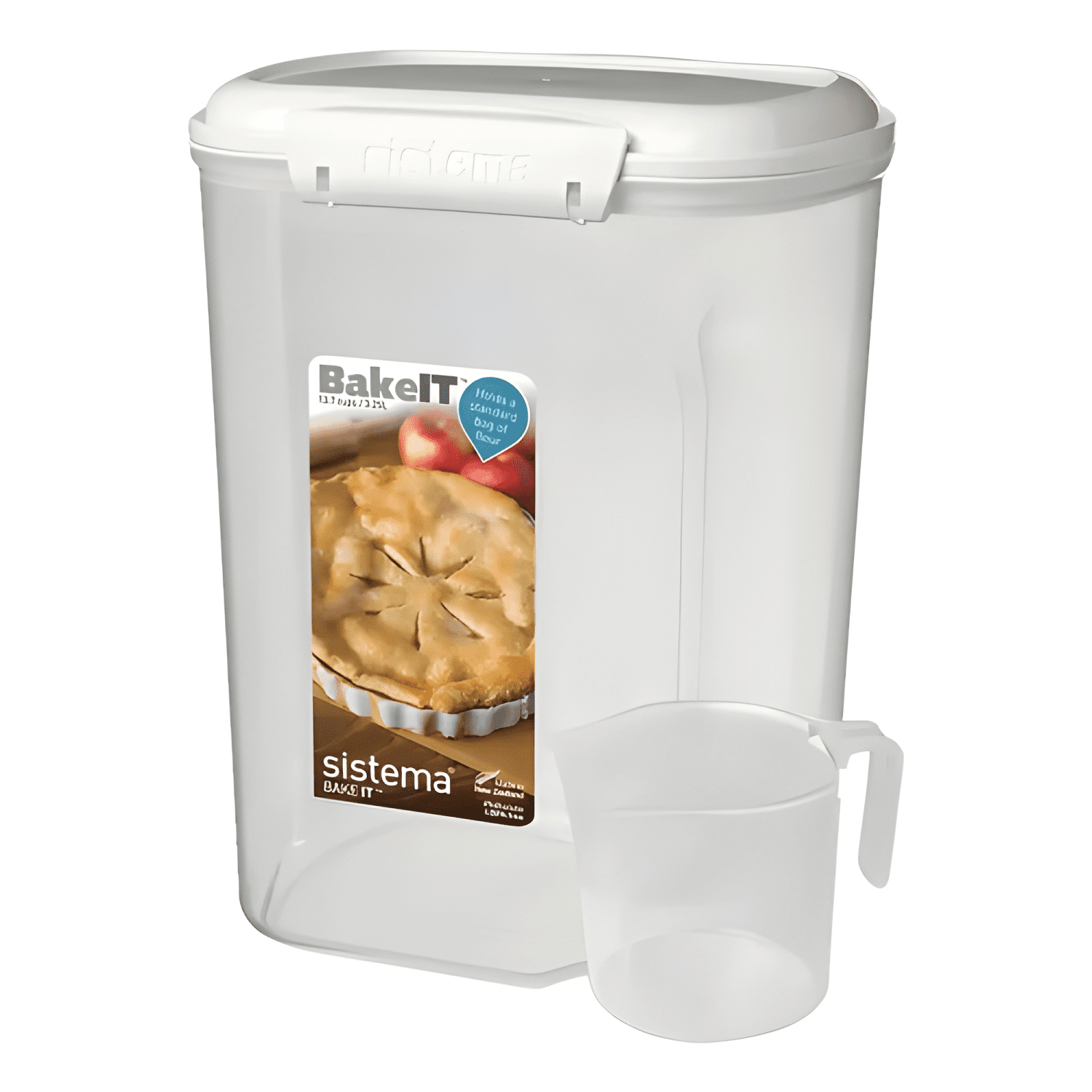 Recipiente repostería plástico 3,25 L rectangular, blanco-0