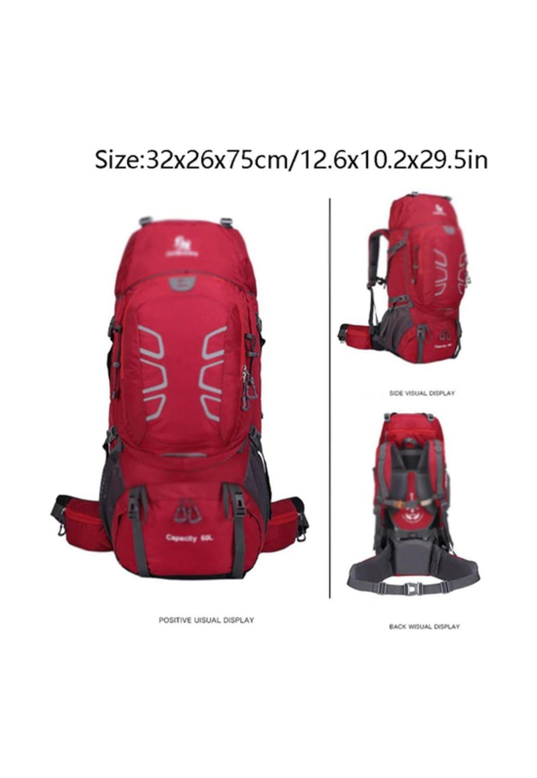 Mochila impermeable 60L color rojo-2