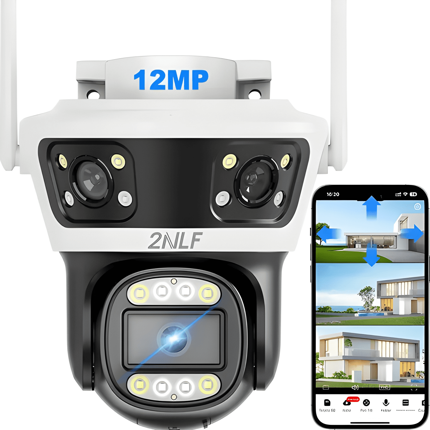 2nlf® 12mp Cámara de Seguridad Exterior Wifi Ip 360 3-0
