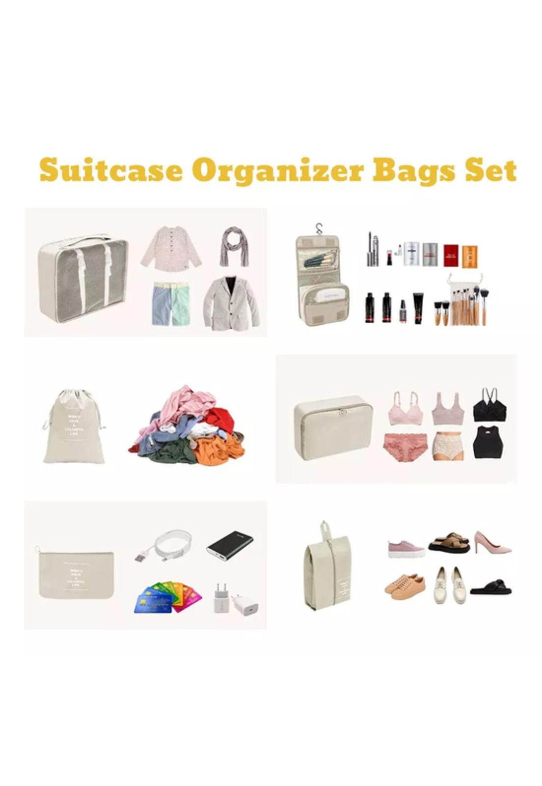 Bolsas organizadoras de maleta para viajes impermeables gris-3