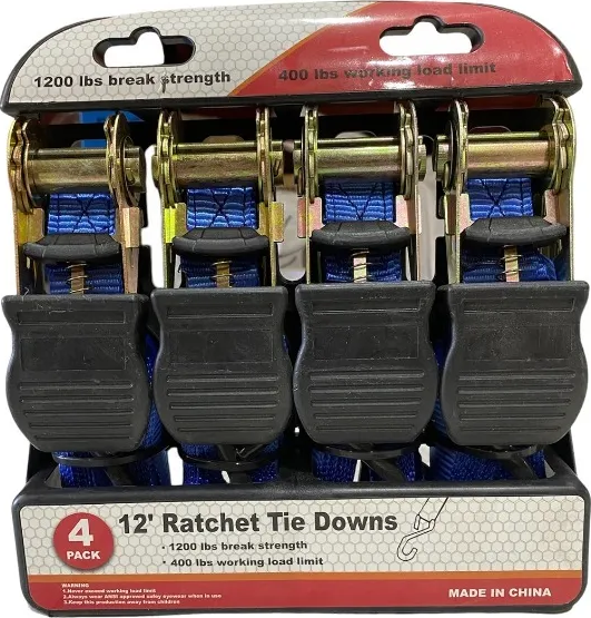 4 Eslingas De Amarre Ratchet Reata 550kg 12 Pulgadas-0