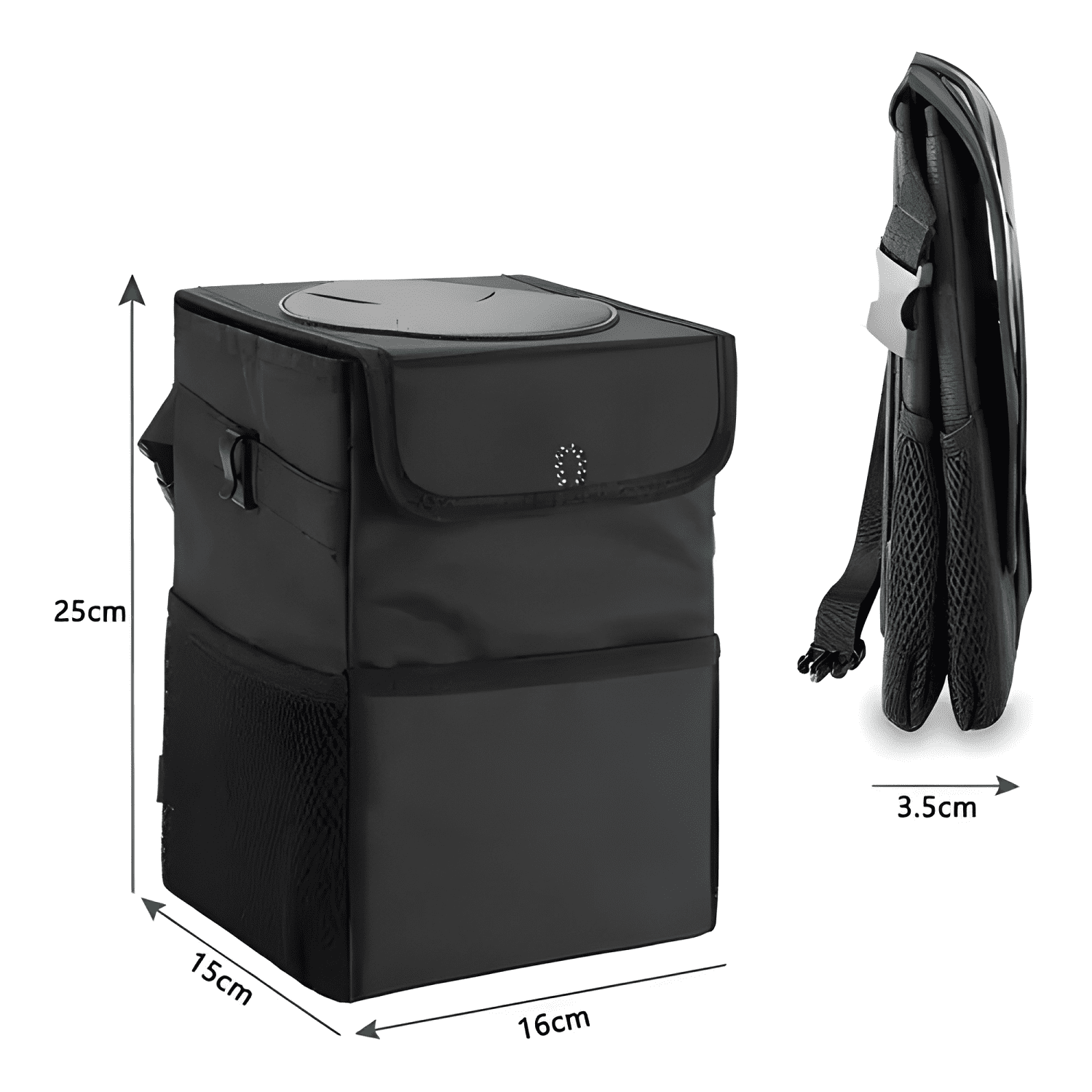Basurero para Auto Impermeable Tela Oxford con Bolsillos-3