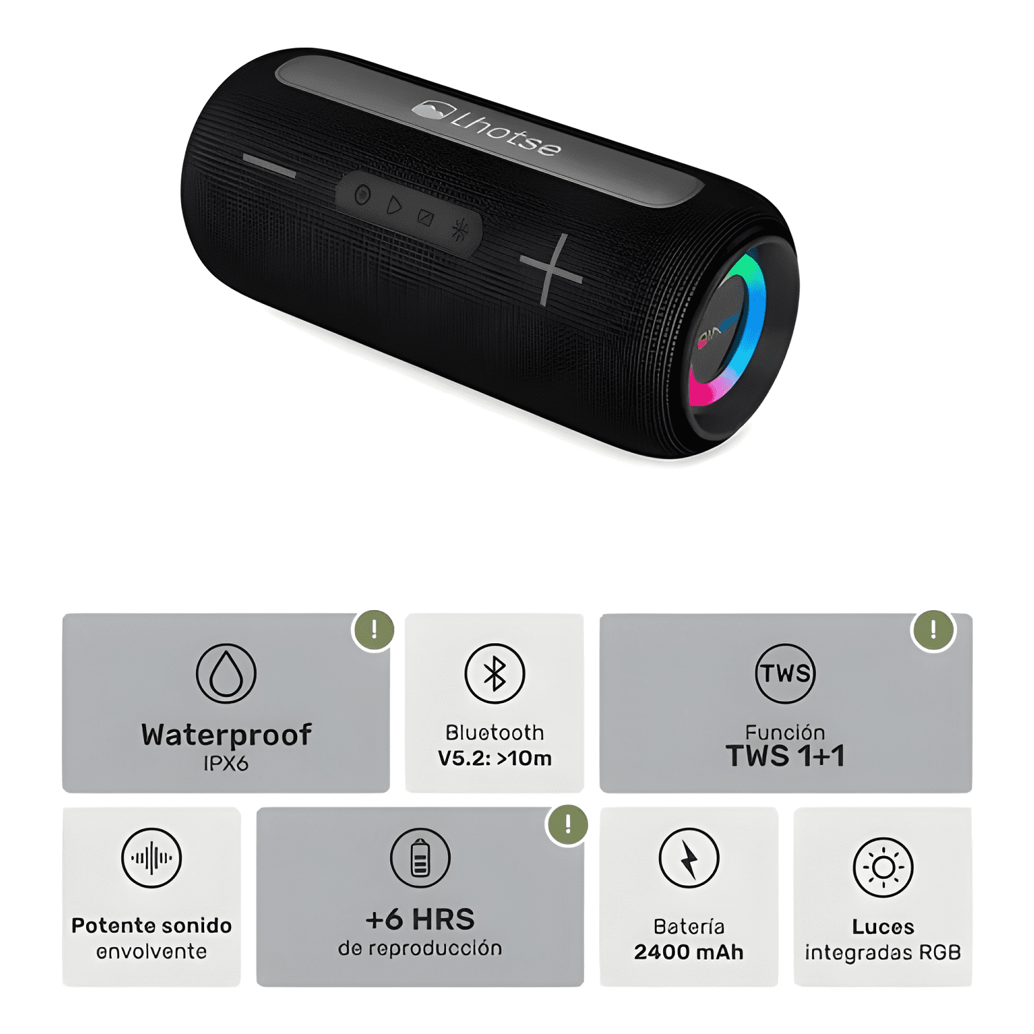 Parlante portátil inalámbrico bluetooth journey Negro-2