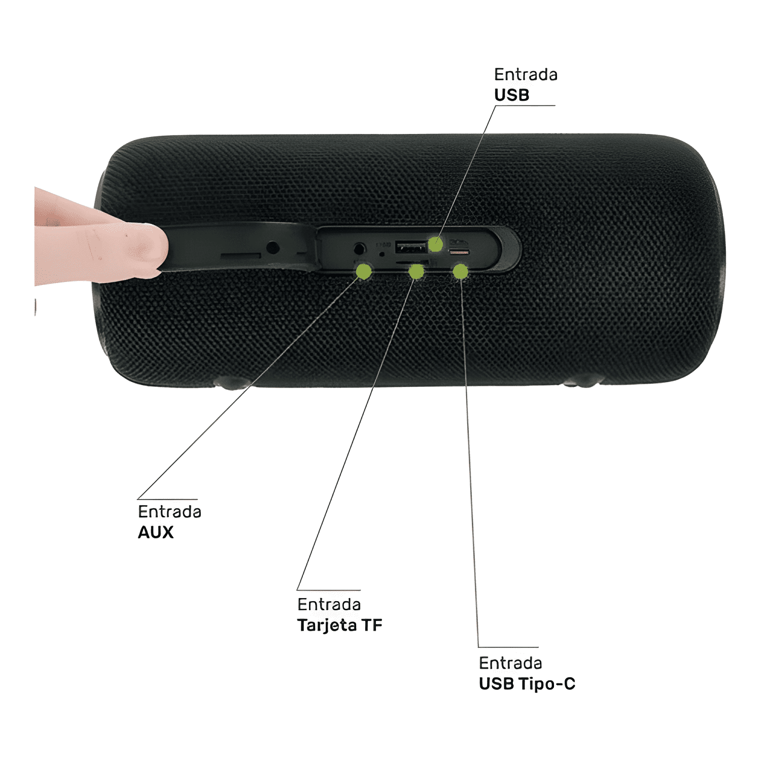 Parlante portátil inalámbrico bluetooth journey Negro-4