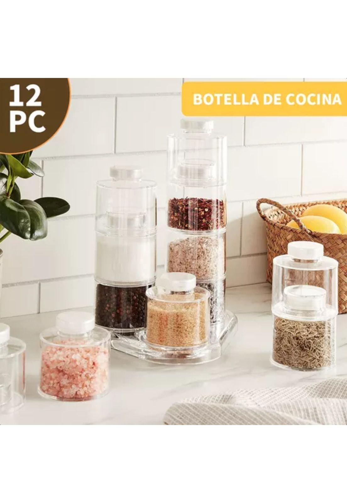 Especiero modular torre con 12 frascos de condimentos-4