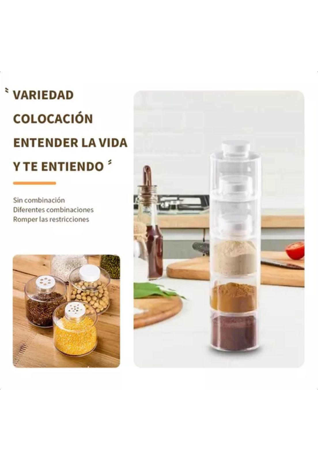 Especiero modular torre con 12 frascos de condimentos-7