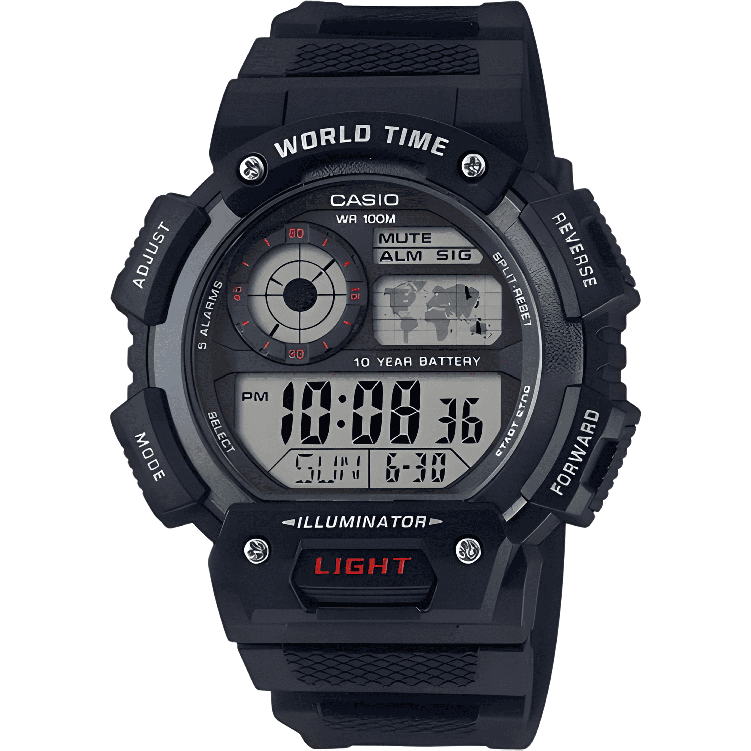 Reloj casio hombre ae-1400wh-1a digital mapa mundi100%-0