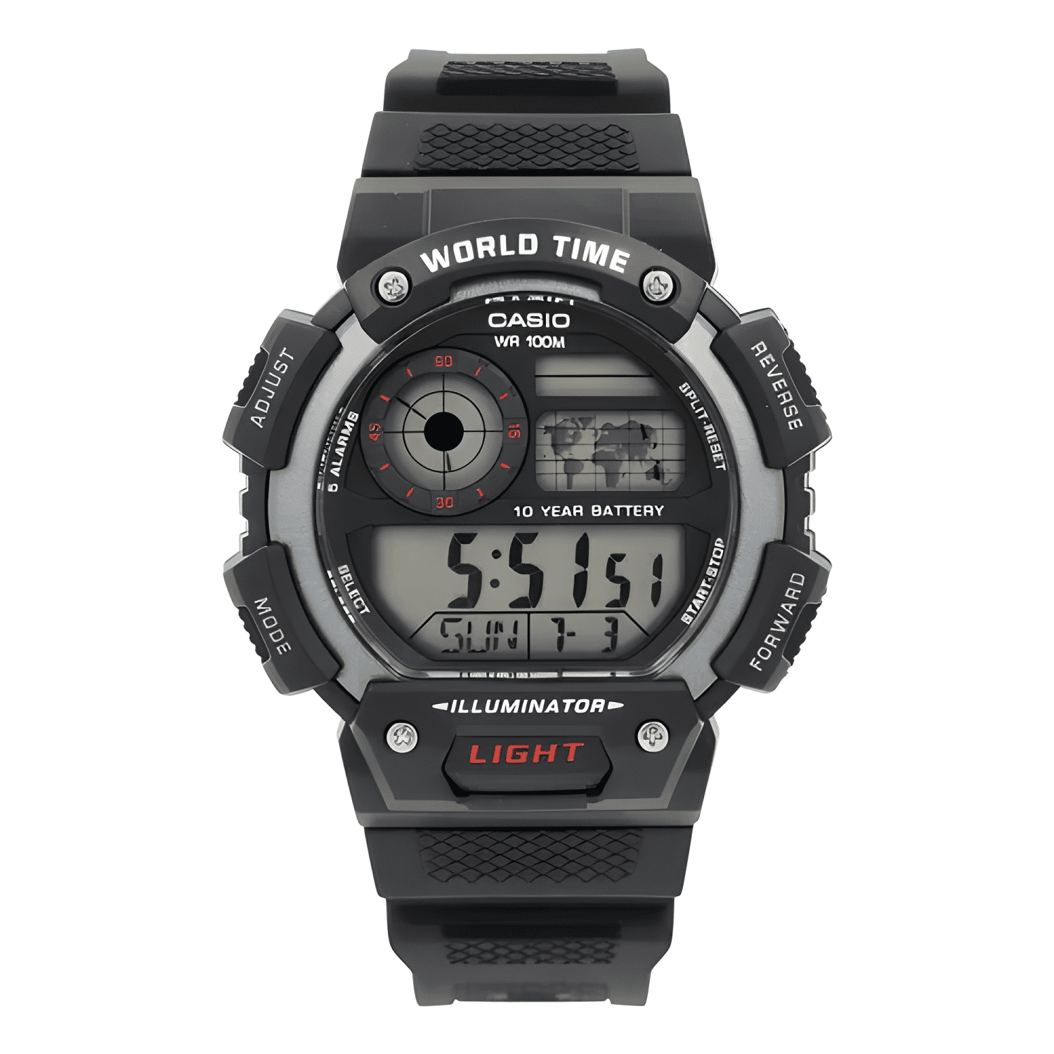 Reloj casio hombre ae-1400wh-1a digital mapa mundi100%-1