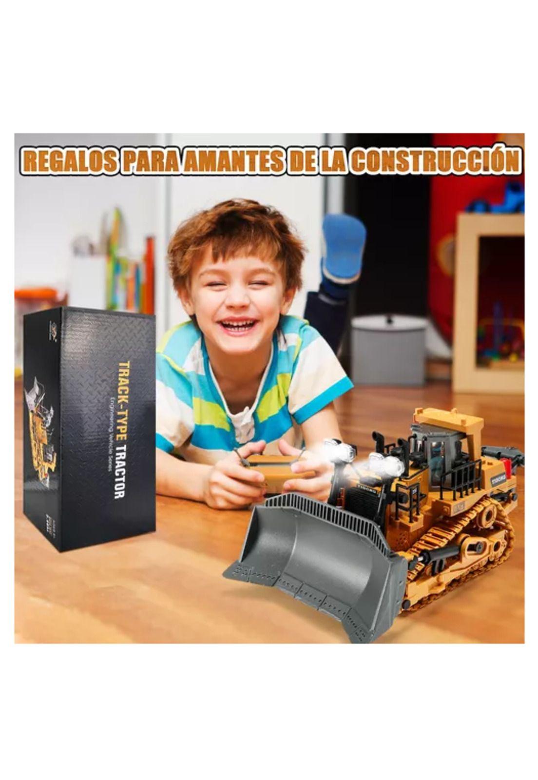 1:24 bulldozer de aleación con control remoto de 9 canales amarillo-4