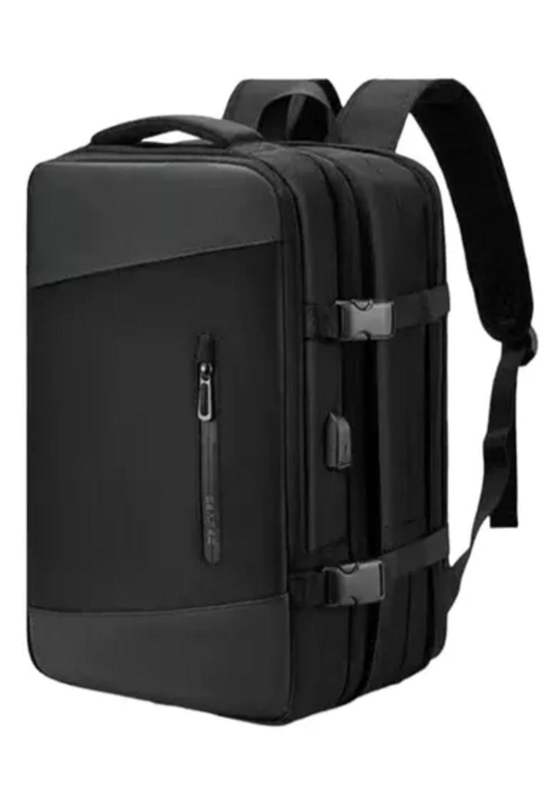 Mochila expandible de viaje, multiuso, impermeable, cabina de avión, color negro-0