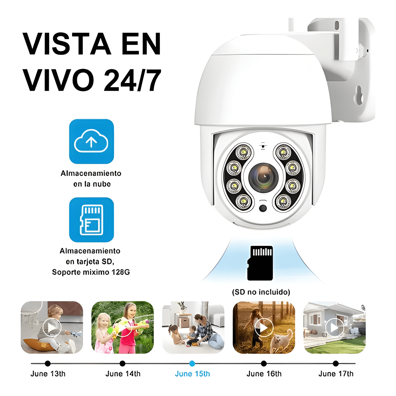 Camara de Seguridad Wifi Exterior 1080p 360° Vision !!-2