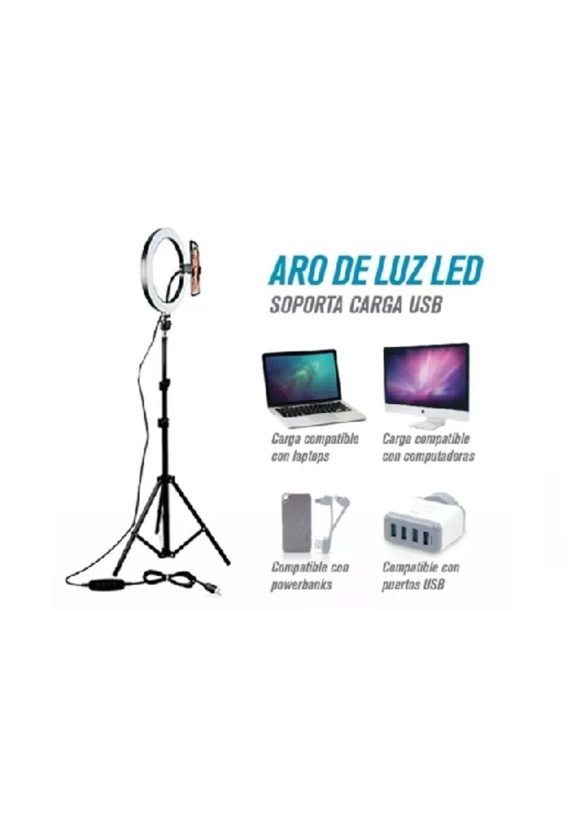 Aro Ring luz LED selfie 26cm flash, trípode 2.10mts TikTok-2