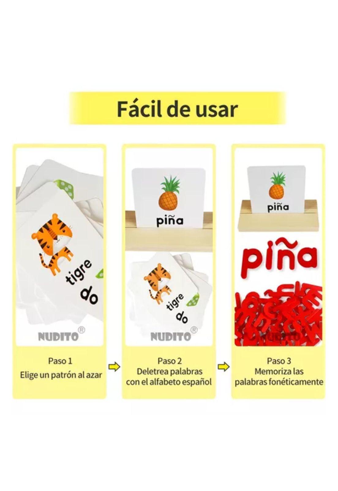 Juguete educativo de ortografía en español, tarjeta didáctica-3