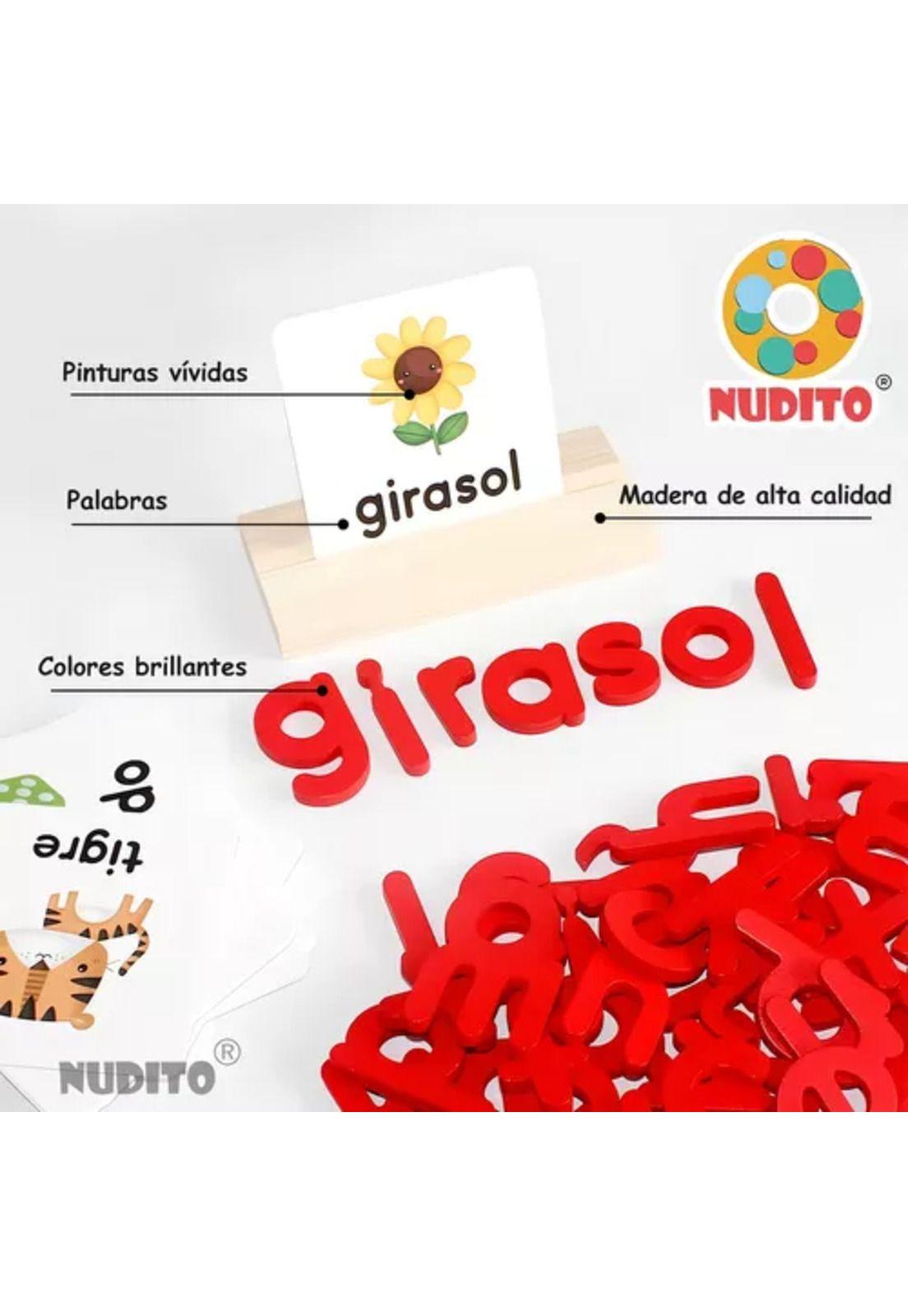 Juguete educativo de ortografía en español, tarjeta didáctica-4