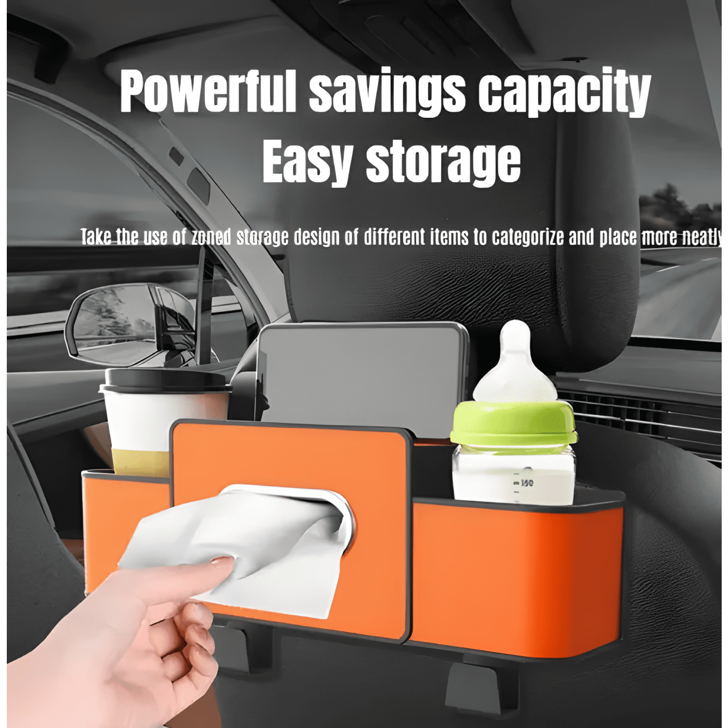 X2 Organizador Multiuso Auto Respaldo De Asiento Portavasos-1