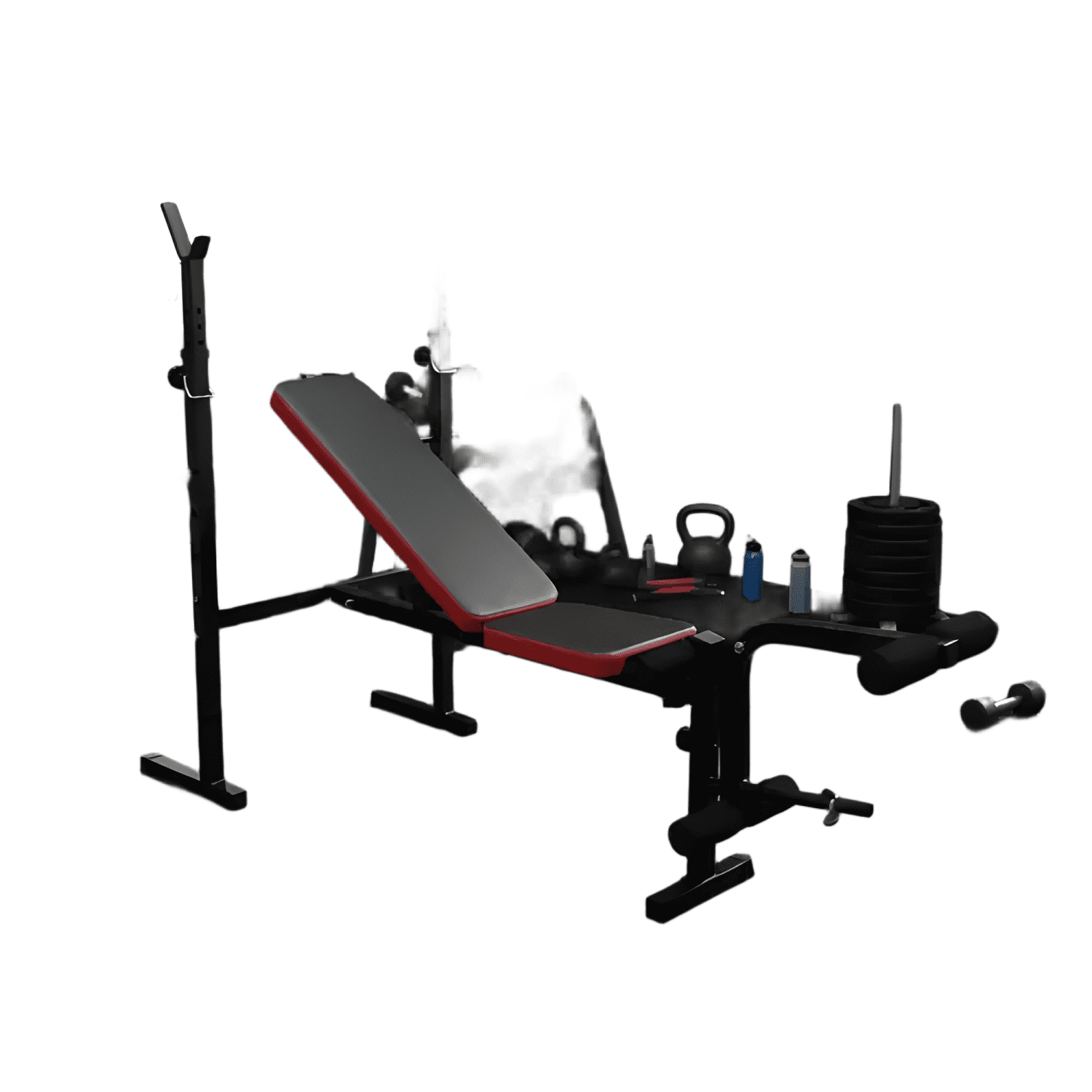 Press banca abdominal inclinable con módulo de piernas-0