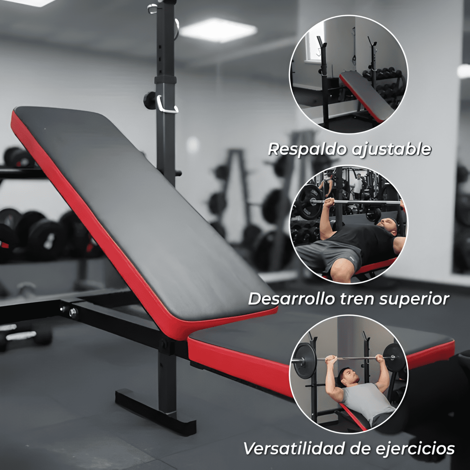 Press banca abdominal inclinable con módulo de piernas-1