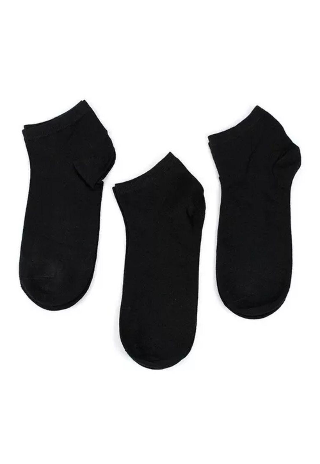 Pack de 12 pares de calcetines de bambú deportivos tobilleras, color negro, talla 39-45-3