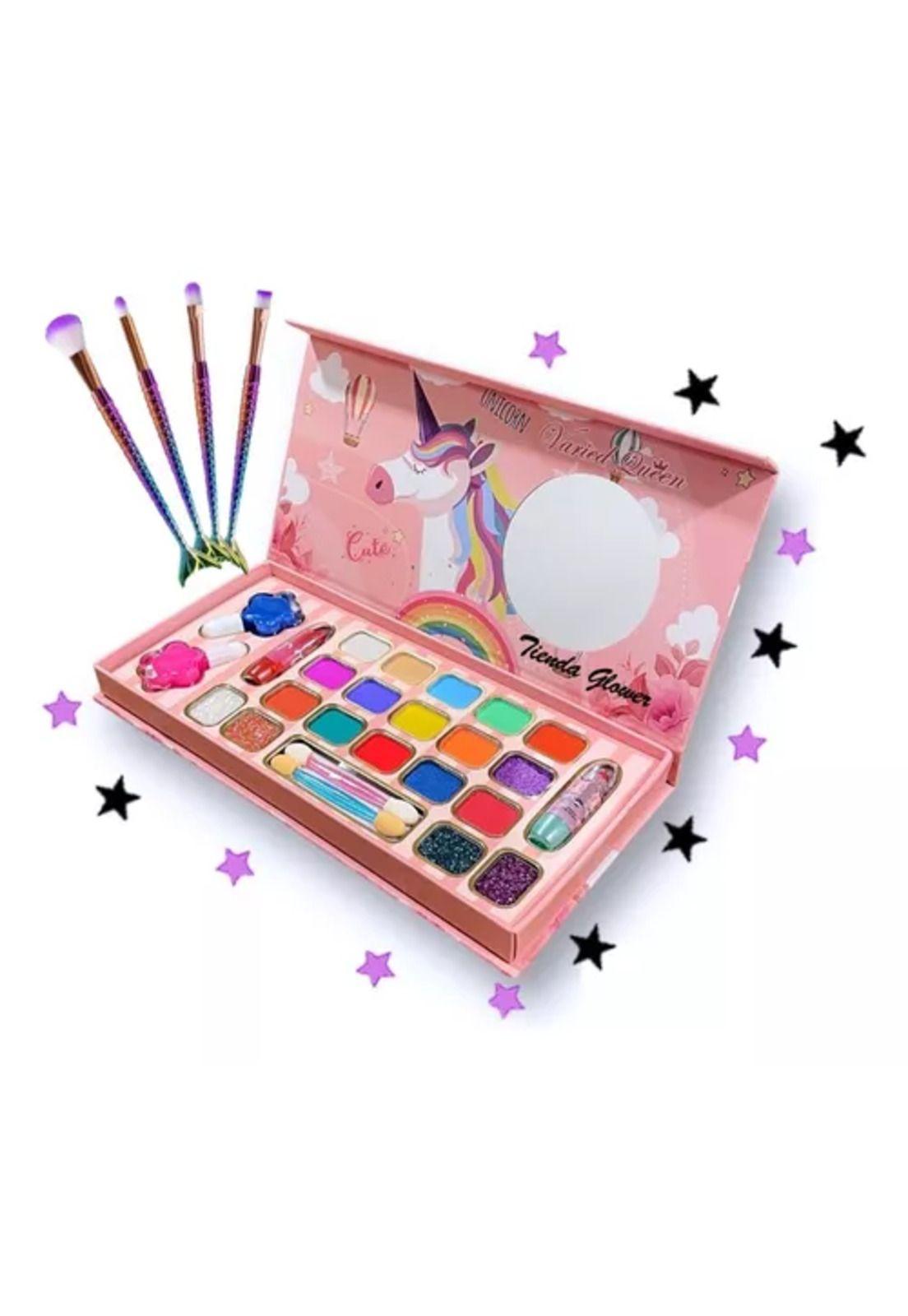 Maquillaje infantil para niñas, maleta, perfume y set de brochas-1