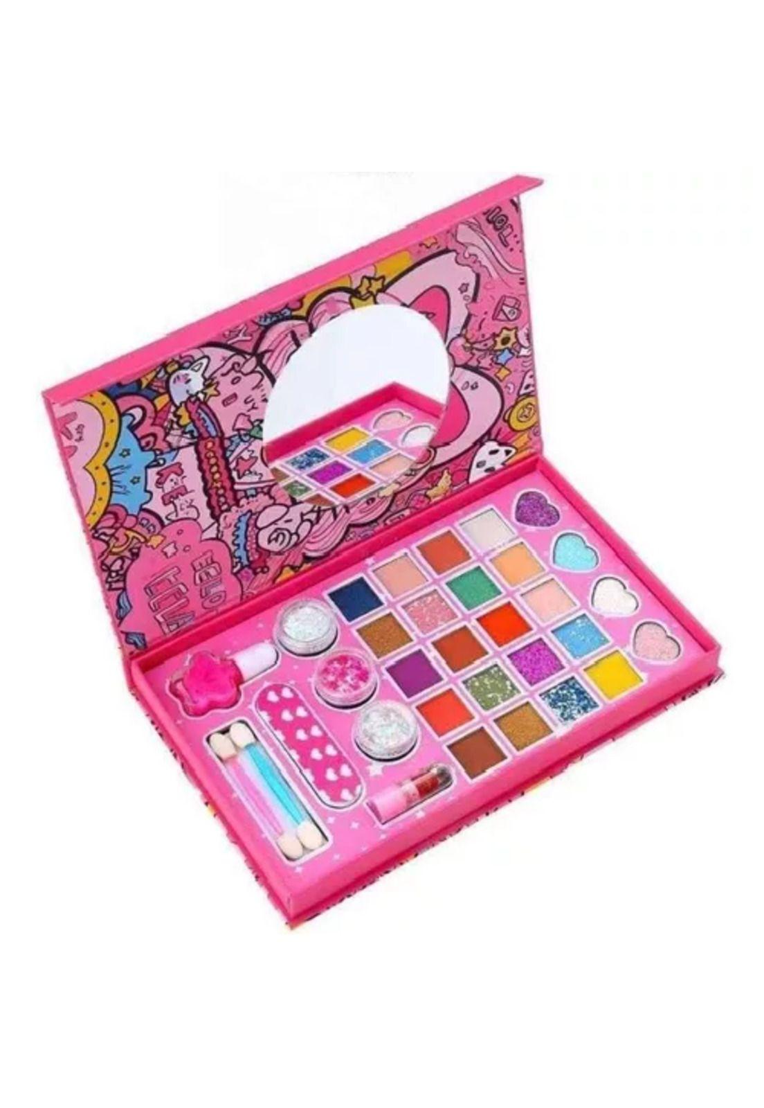 Maquillaje infantil para niñas, maleta, perfume y set de brochas-5