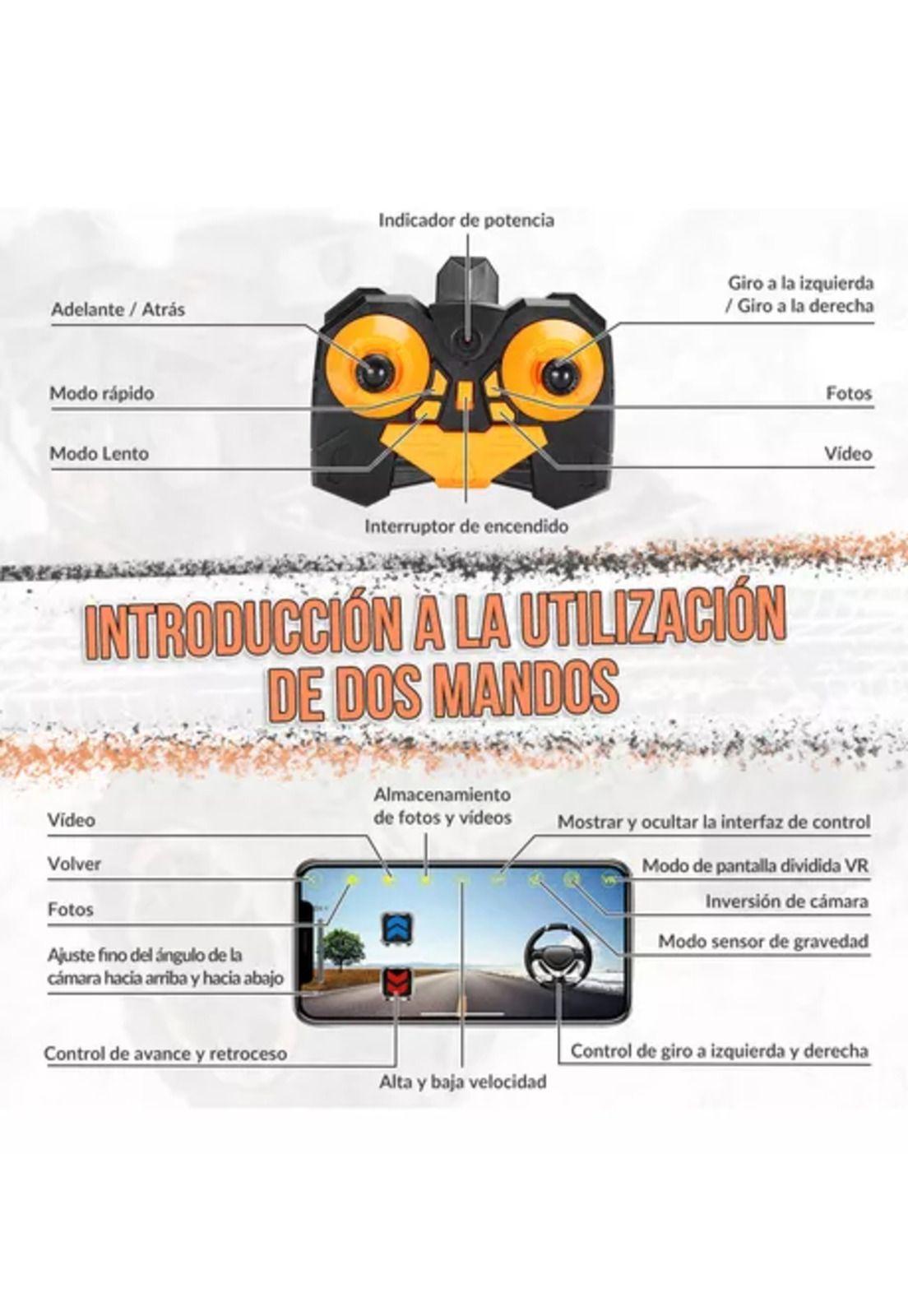 Auto a control remoto recargable con cámara HD WiFi negro-4