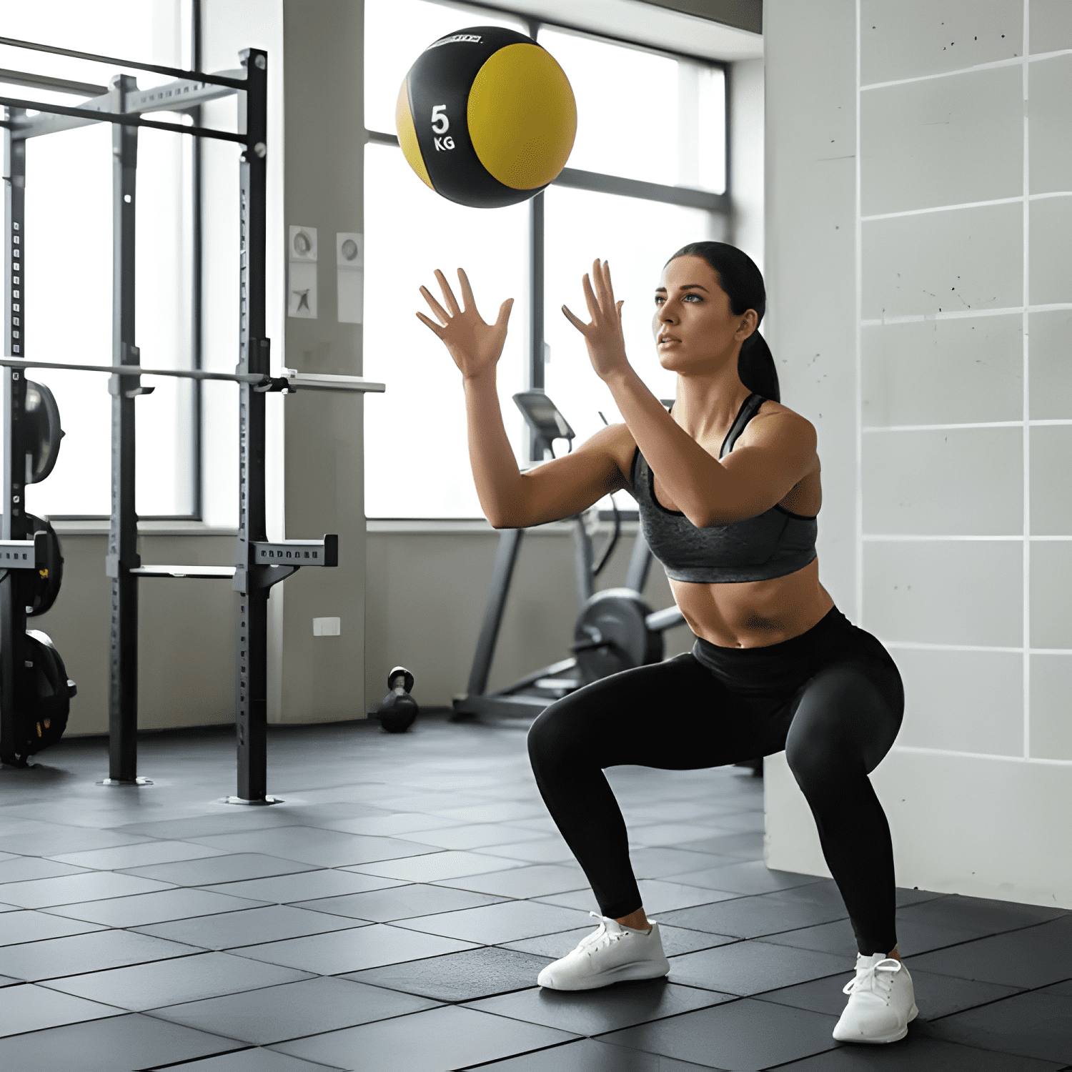 Balón medicinal con rebote 5 kg crossfit pelota funcional #3-1