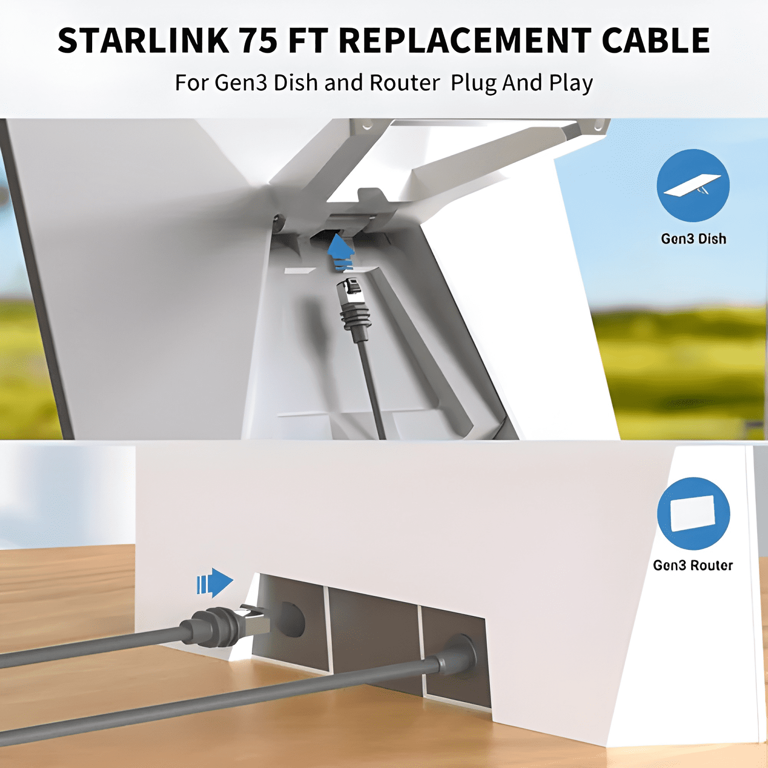 23metros Cable Red Para Starlink Internet Estándar V4 (gen3)-4