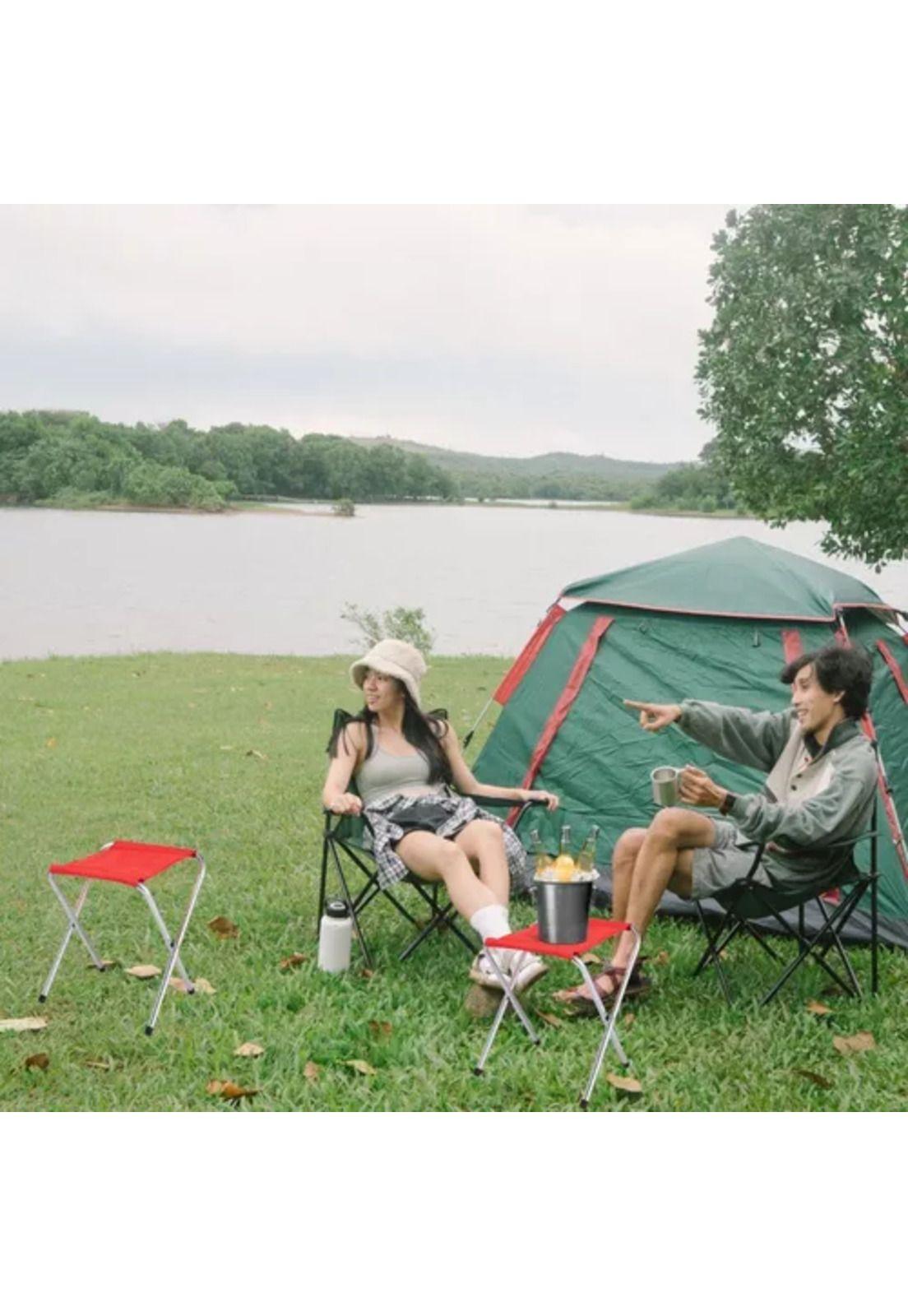 Asiento plegable para camping rojo-3