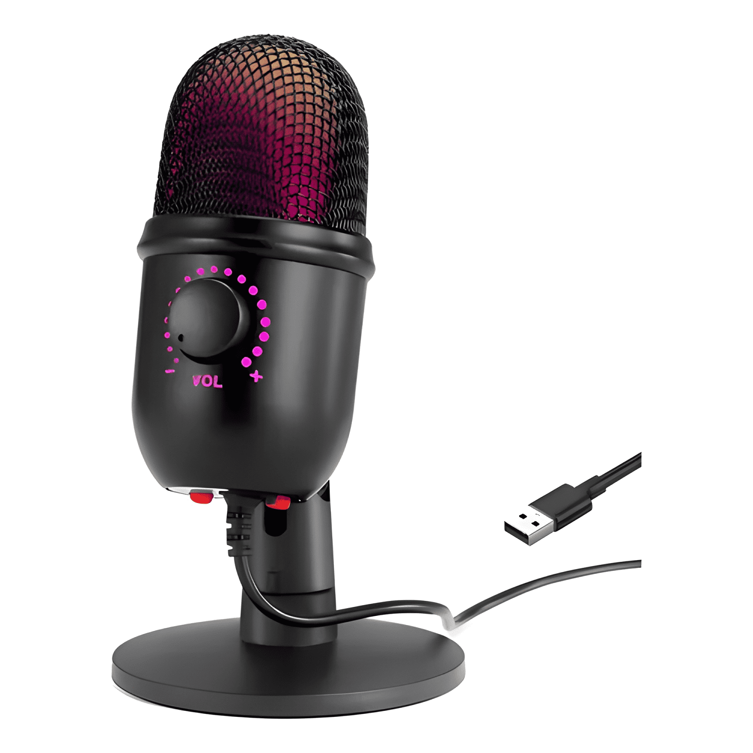 Micrófono condensador reducción ruido pc gamer con rgb luz-0