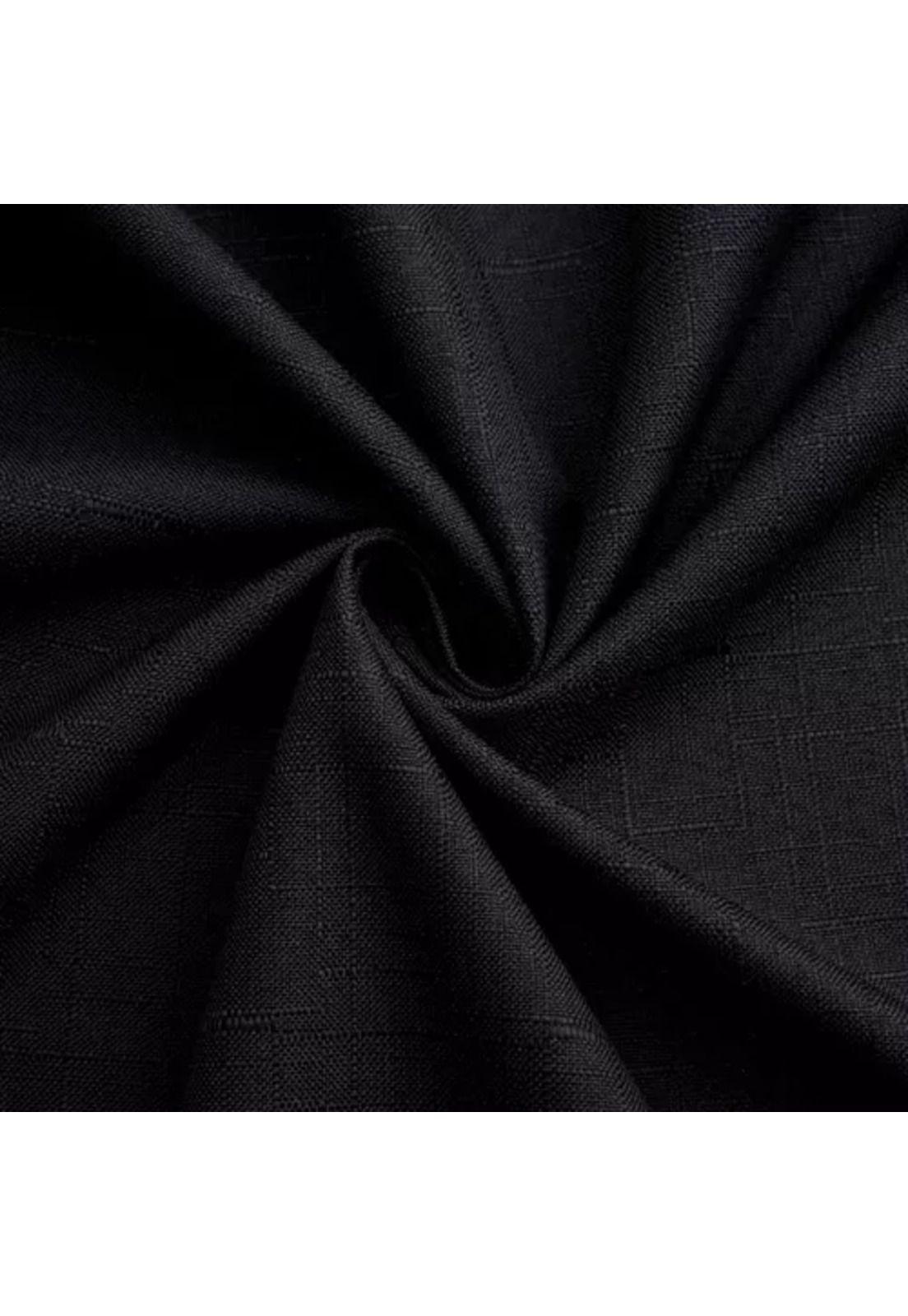 Cortina Lino Con Blackout Engomado Térmica 140x220 Negro-0