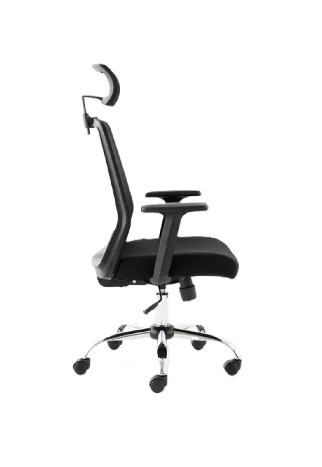Silla de escritorio Cuba alta con brazo regulable y cabecero negro-2