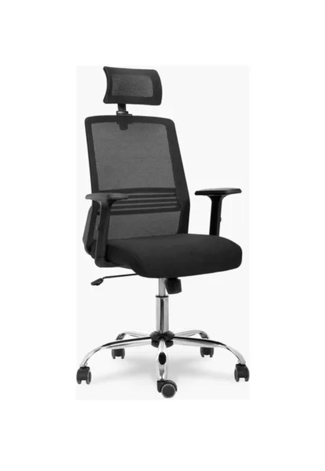 Silla de escritorio Cuba alta con brazo regulable y cabecero negro-4