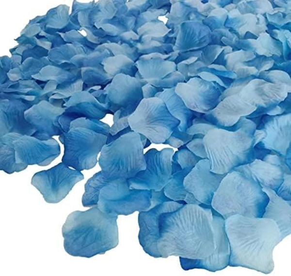 Pétalos flores artificiales manualidades azul claro-1