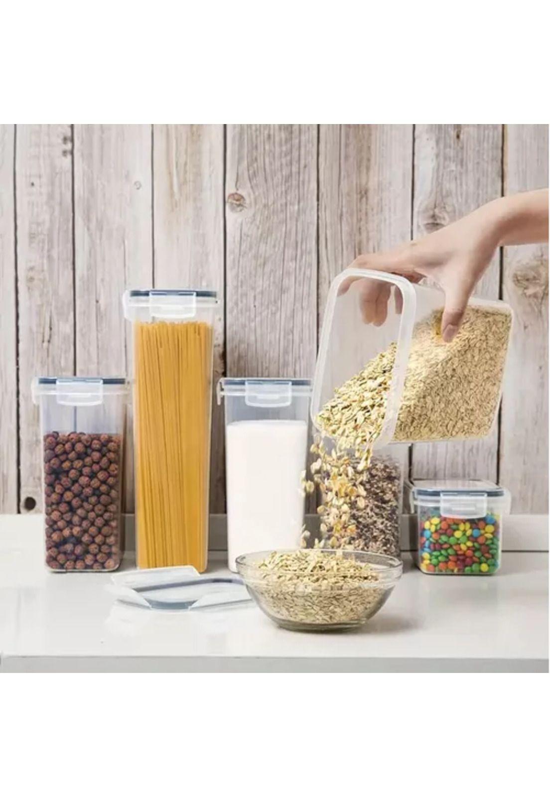 Set de 7 contenedores herméticos de plástico para cocina y despensa-3