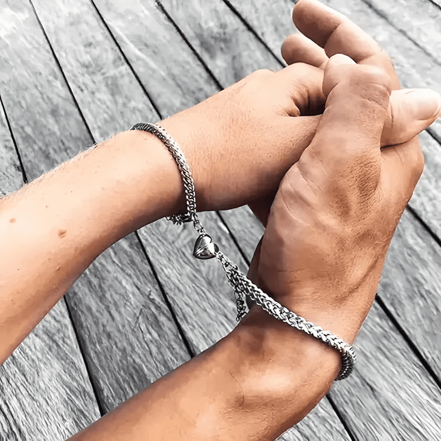 Pulseras para parejas con imán corazón regalo de amor #3-4