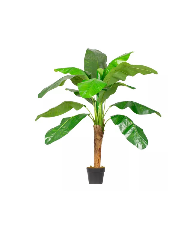 Planta Artificial Banano 120cm Luxury 12 Hjs  Arbusto Real-0