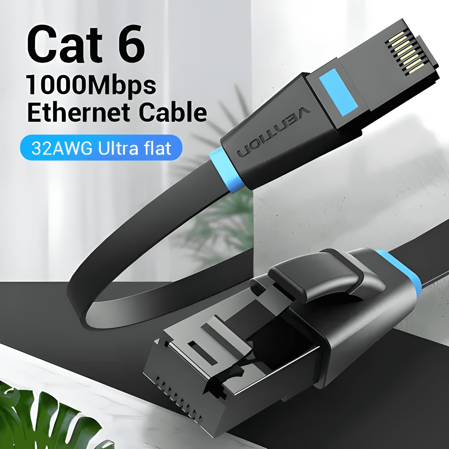 Cable Red Cat6 Plano Flat 0,5m Patch Cord Utp Rj45-2