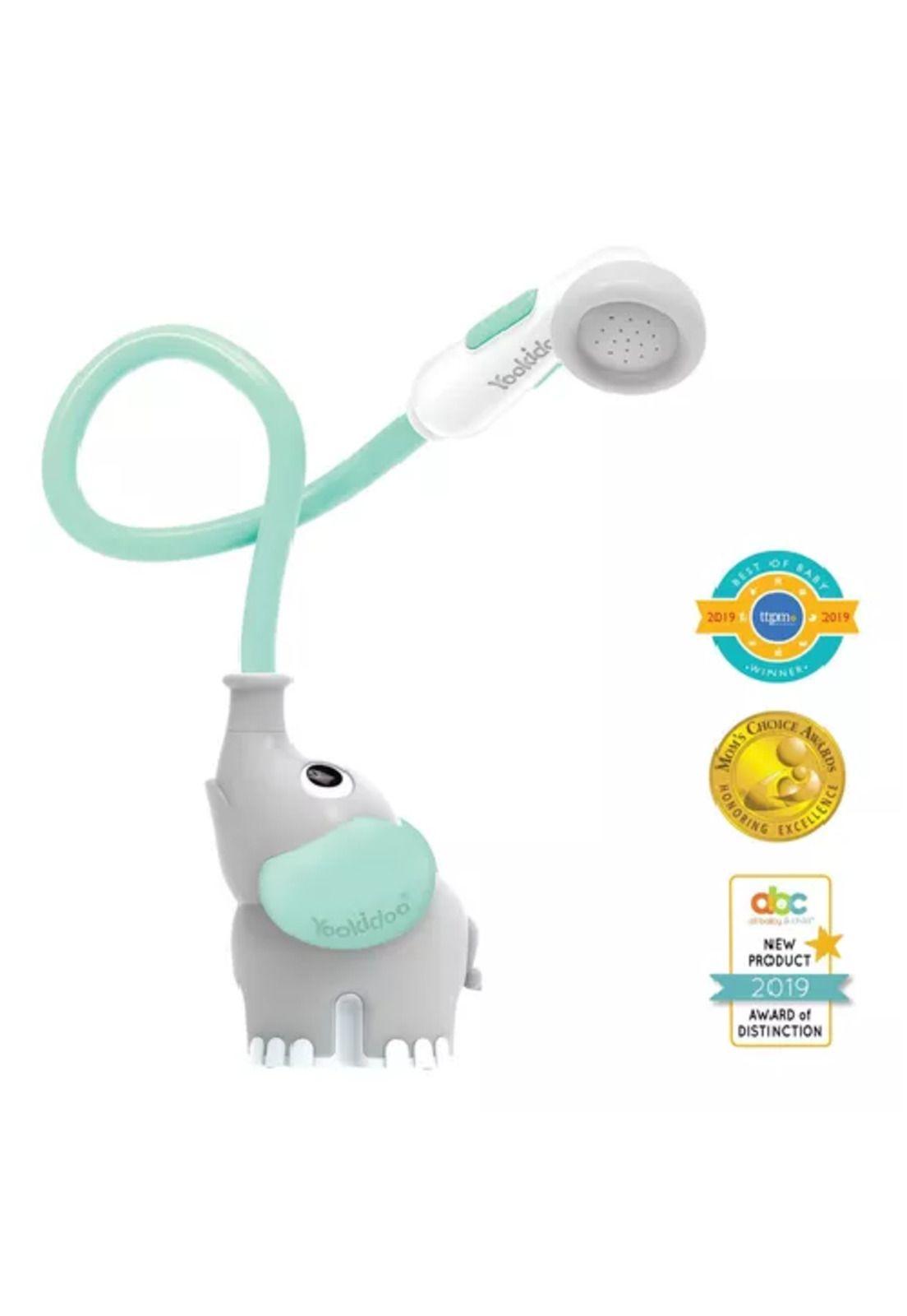 Elefante ducha interactivo, turquesa, para bebé, bañera Yookidoo-5