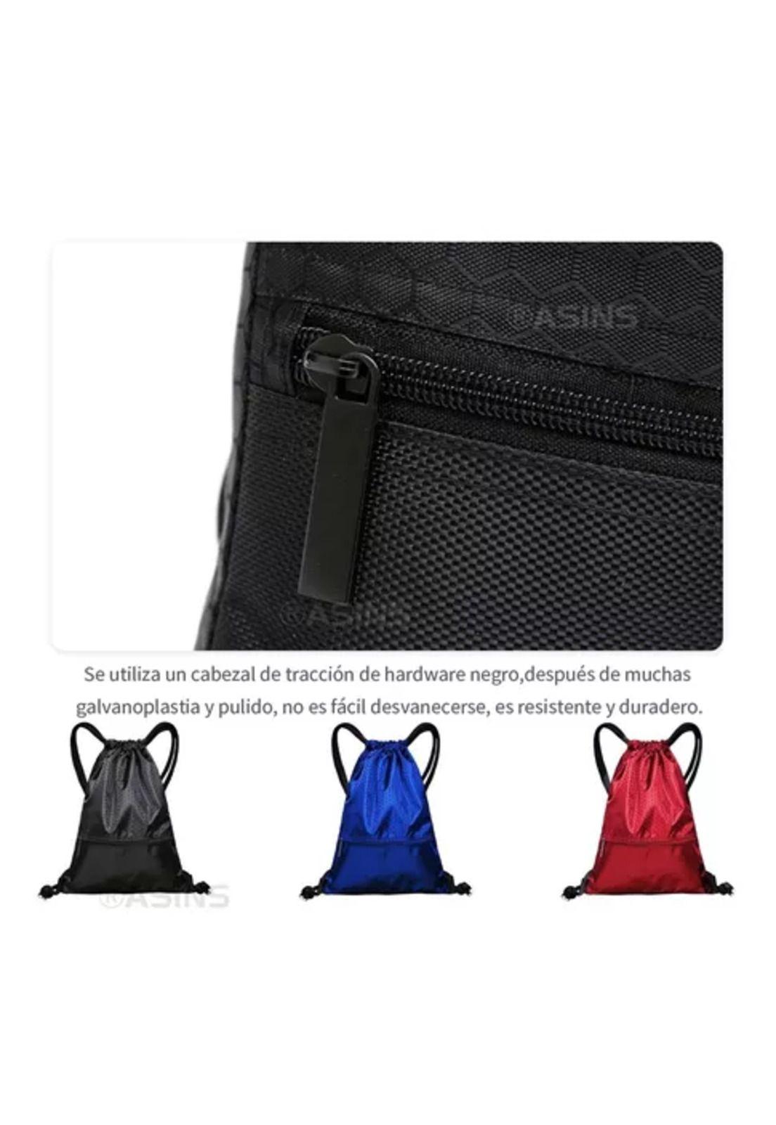 Bolso tipo morral deportivo a prueba de agua con cierre negro-7