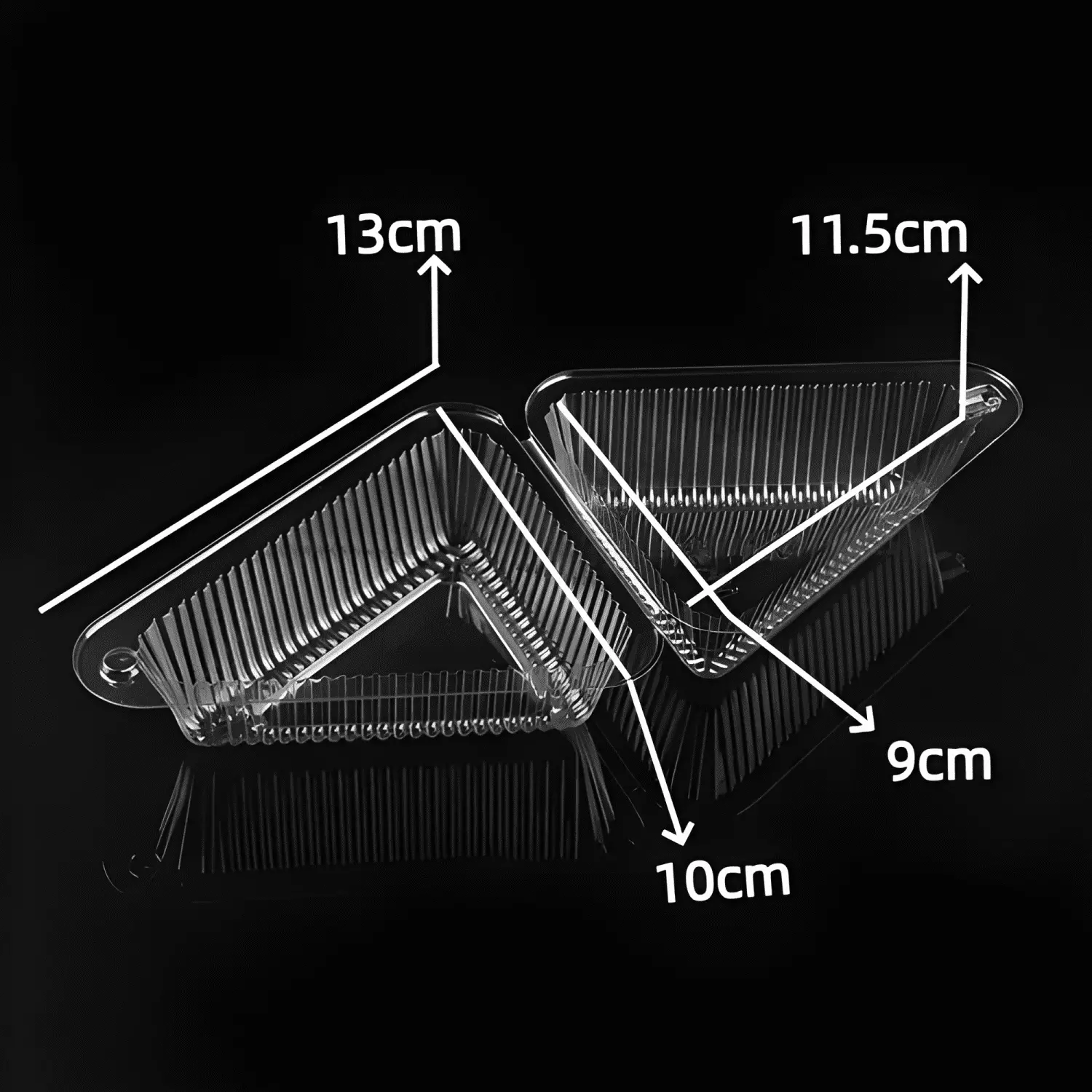 Envase triangular porta torta 13x10x7 cm 100u #1-1