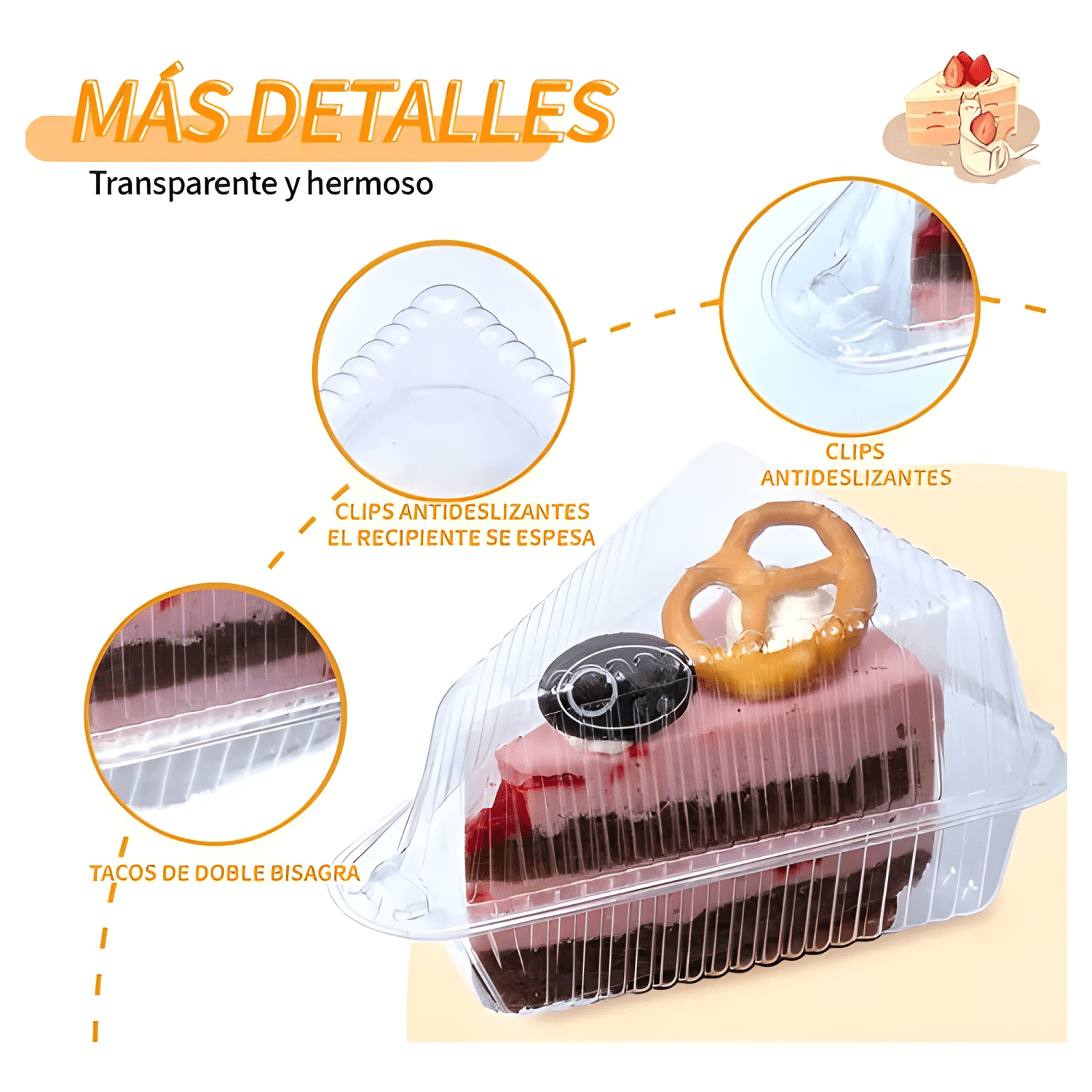 Envase triangular porta torta 13x10x7 cm 100u #1-3