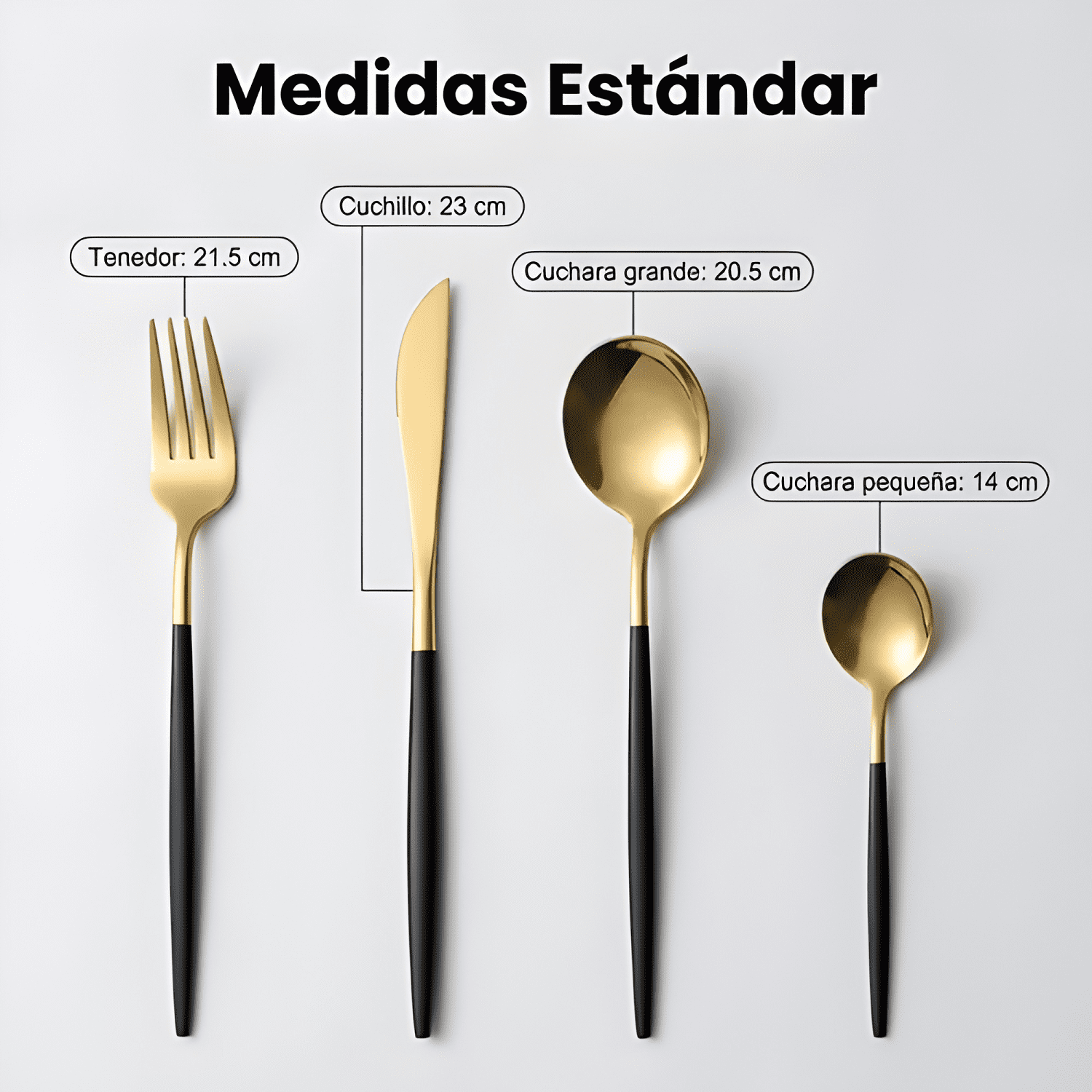 Set 30 piezas cubiertos cuchillería acero inoxidable Dorado-3