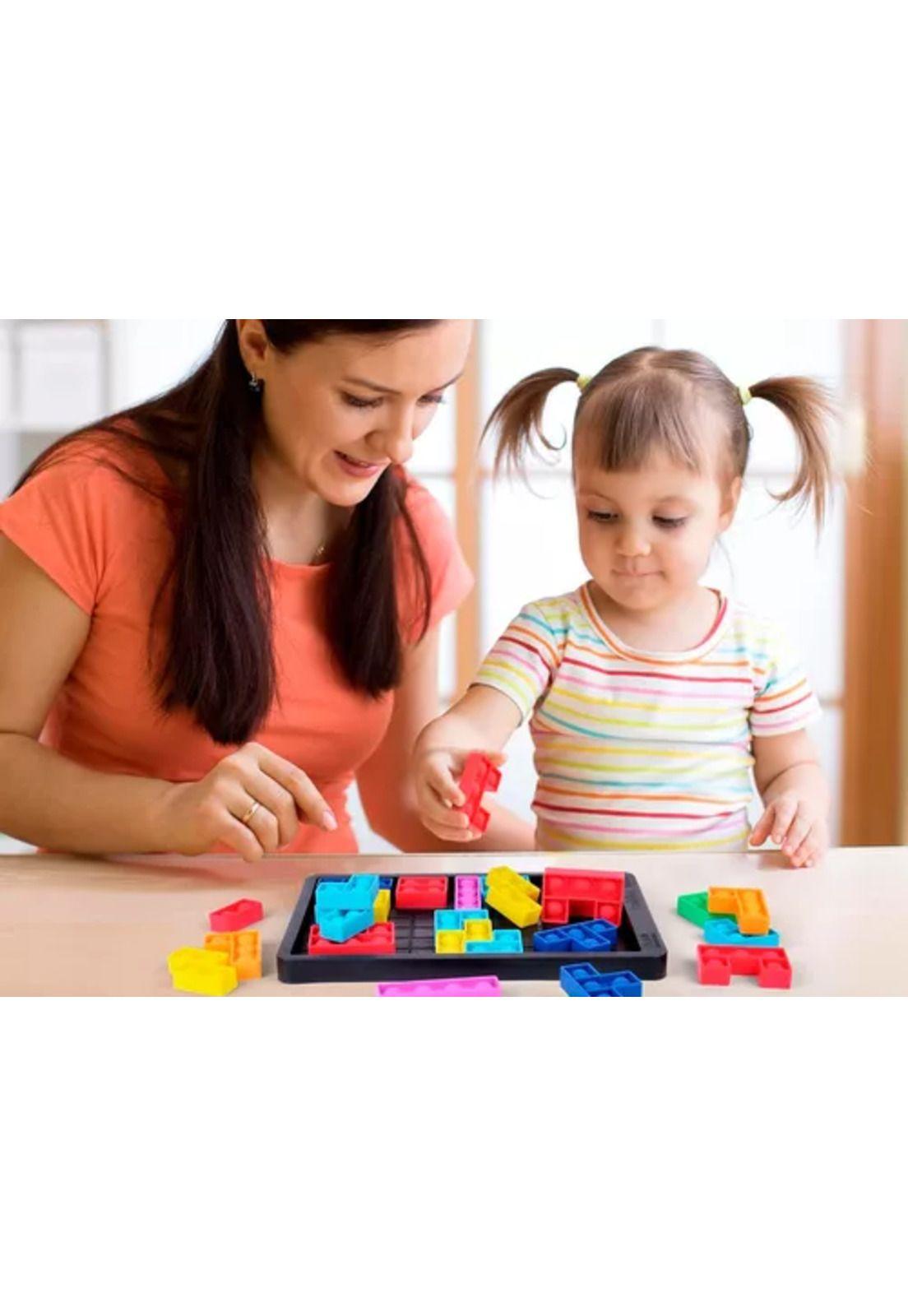 Juego Pop It rompecabeza burbujas bloques Tetris puzzle, púrpura-4
