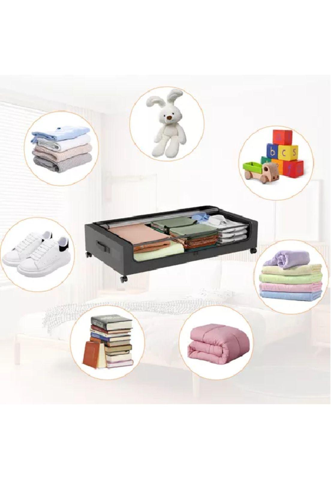 Caja Organizadora Bajo Cama Con Ruedas 2 Piezas-2