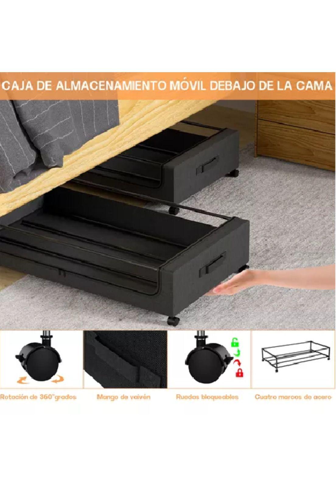 Caja Organizadora Bajo Cama Con Ruedas 2 Piezas-5