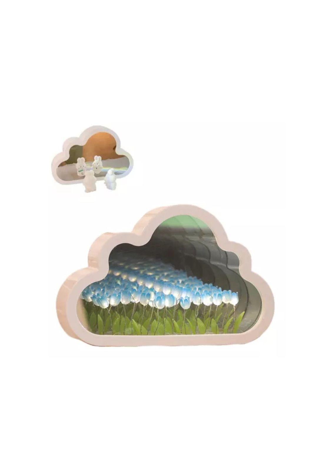 Luz Nocturna con Espejo Tulipán Nube para Dormitorio Azul-1