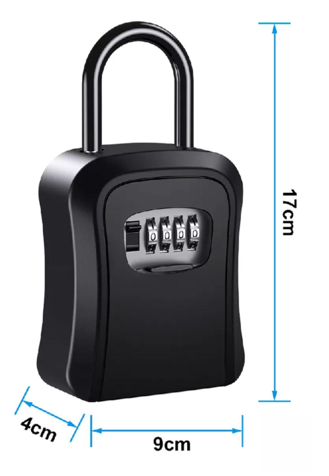 Caja seguridad porta llave candado clave color negro-3