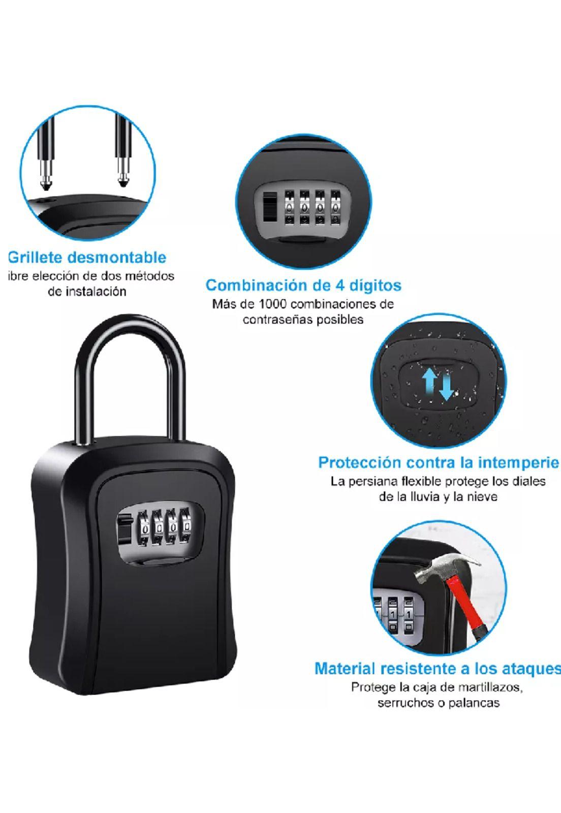Caja seguridad porta llave candado clave color negro-4